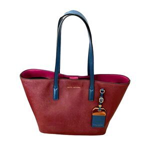 Marc Jacobs Two Tone Burgundy and Blue Tote Bag